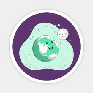 Earth Moon Friends Magnet